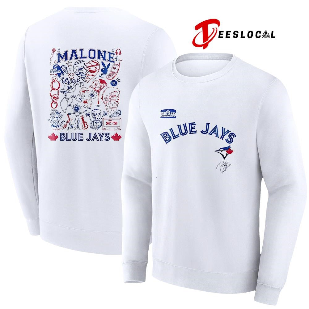 Toronto Blue Jays x Post Malone The Big Ass Stadium tour graphic signature shirt Unisex