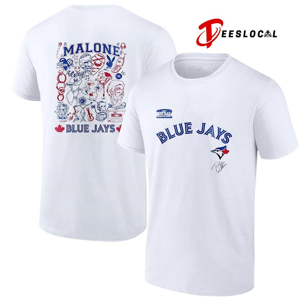 Toronto Blue Jays x Post Malone The Big Ass Stadium tour graphic signature shirt Unisex