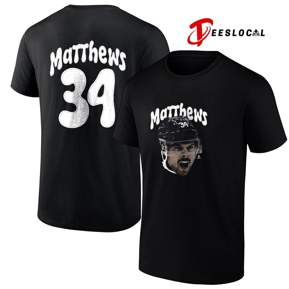 Toronto Maple Leafs Auston Matthews portrait name and number shirt Unisex