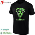 Toxic green radioactive symbol with skeletal hand dripping ooze illustration shirt Unisex