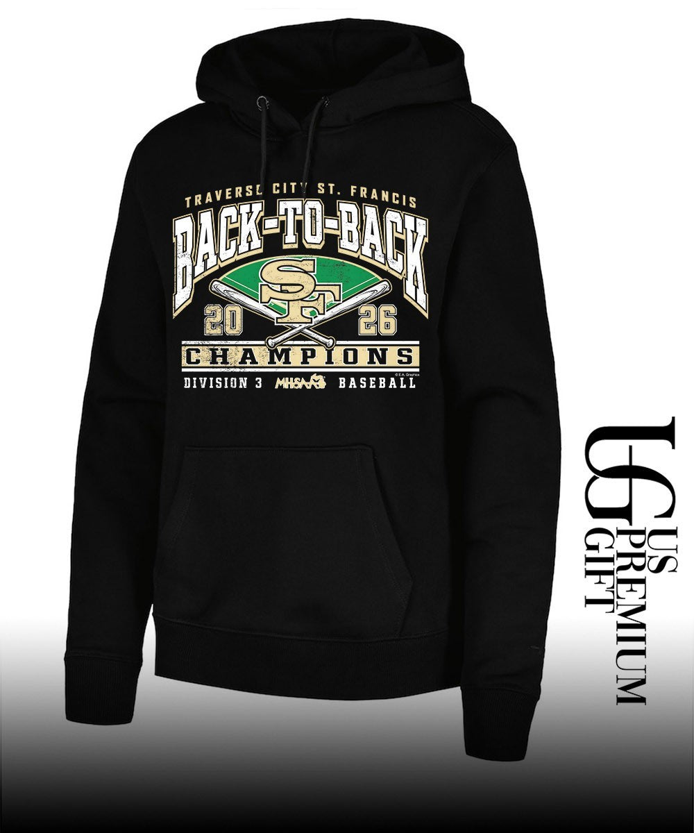 Traverse City St. Francis MHSAA Baseball D3 Back-To-Back Champions 2026 shirt Unisex
