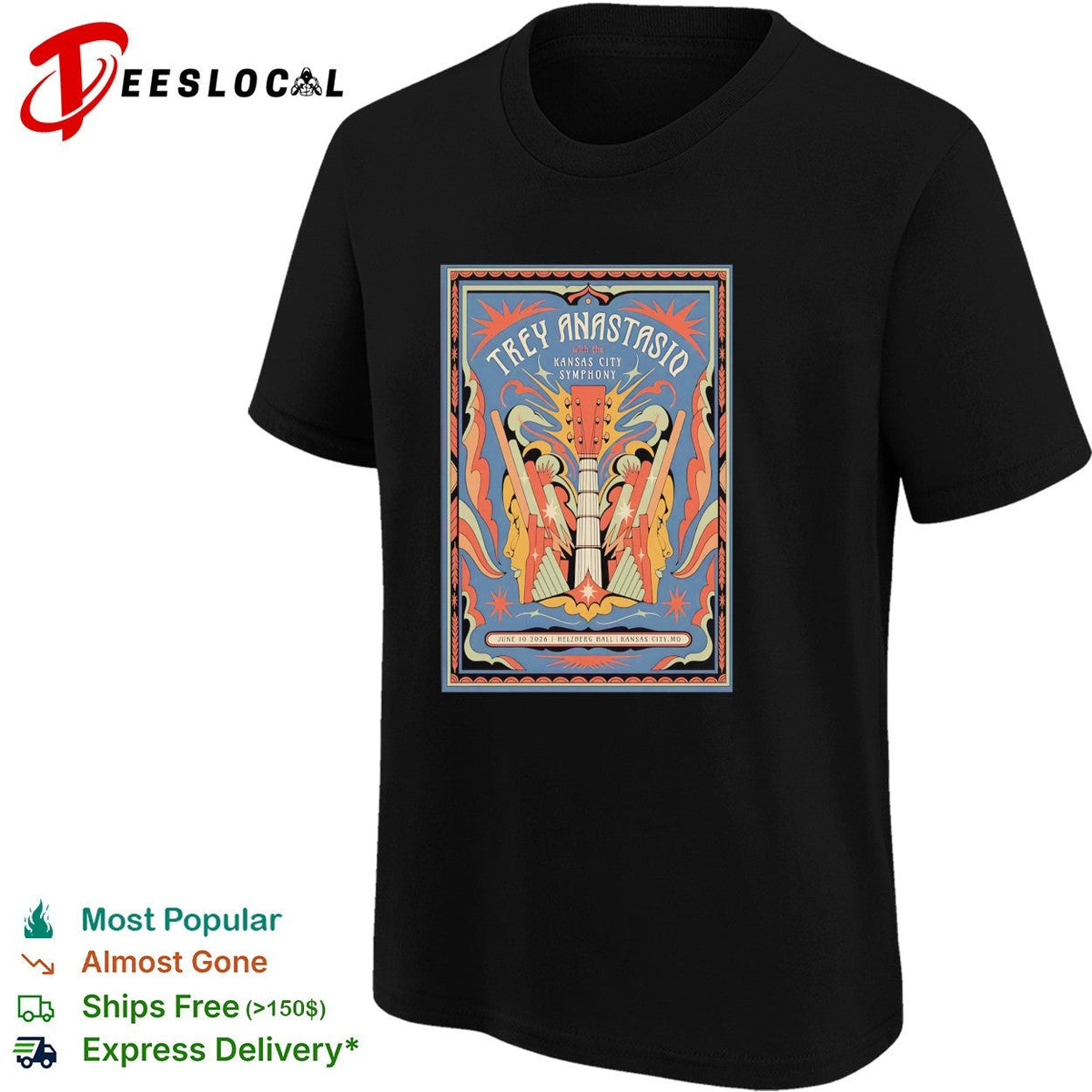 Trey Anastasio Kansas City Symphony concert poster art shirt Unisex