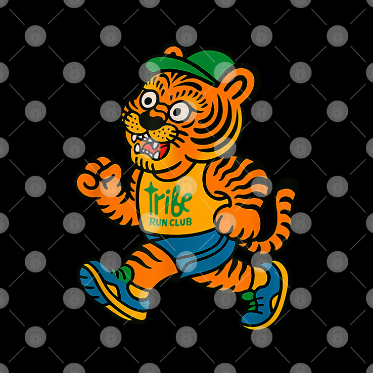 Tribe Coffee Run Club Tiger T Shirt Unisex
