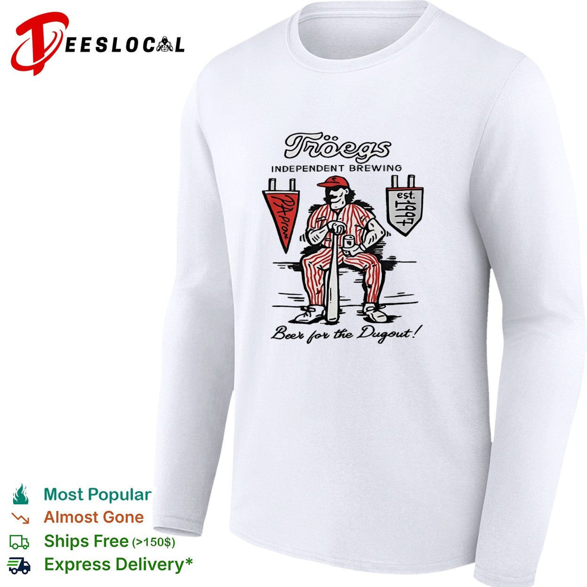 Tröegs Independent Brewing Beer for the Dugout PA Proud est 1997 Baseball shirt Unisex