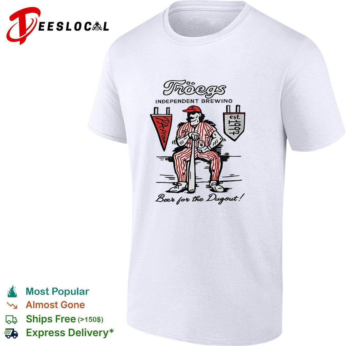 Tröegs Independent Brewing Beer for the Dugout PA Proud est 1997 Baseball shirt Unisex