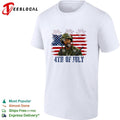 Tropic Thunder soldier 4th of July USA flag fireworks version two shirt Unisex