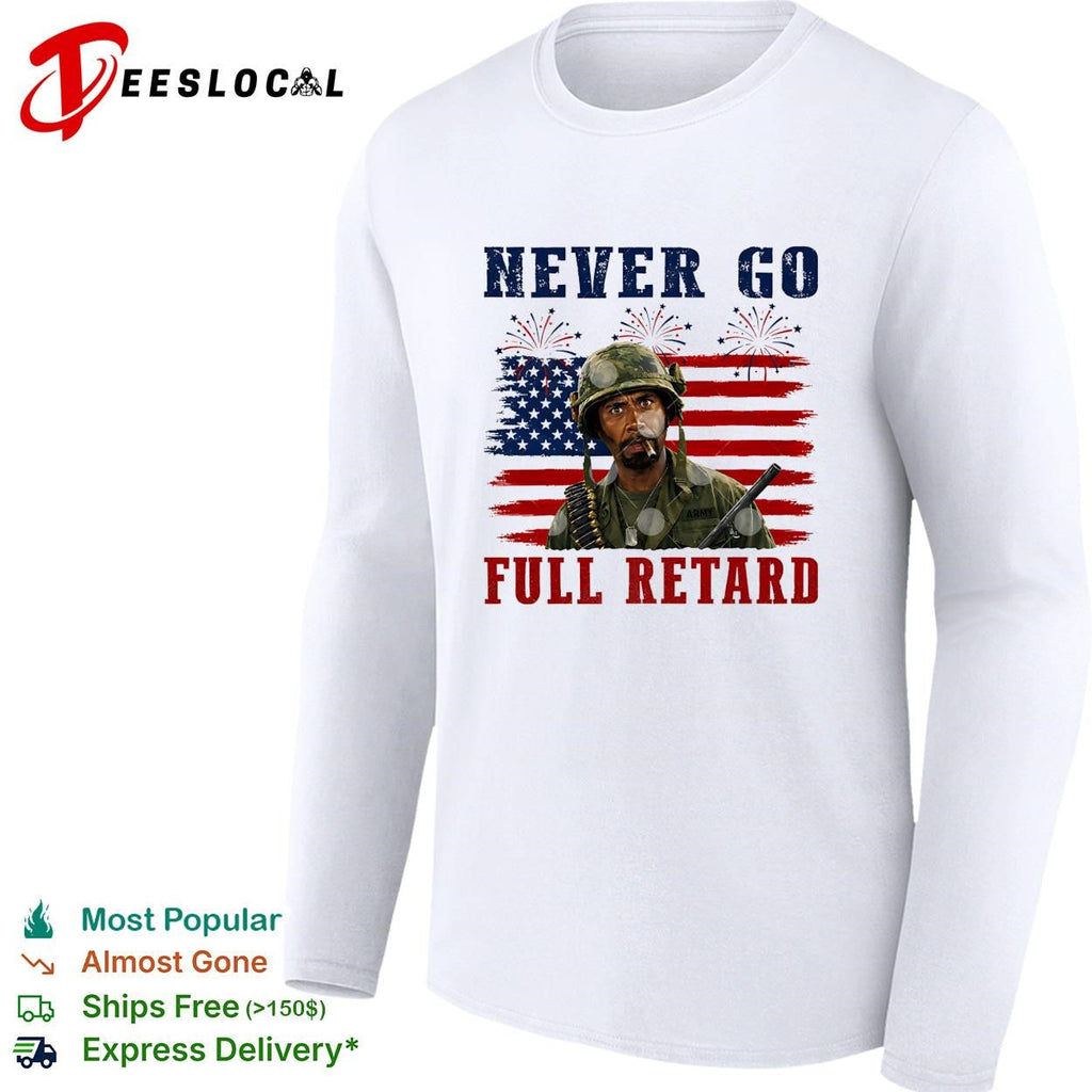 Tropic Thunder soldier Kirk Lazarus USA flag 4th of July fireworks shirt Unisex