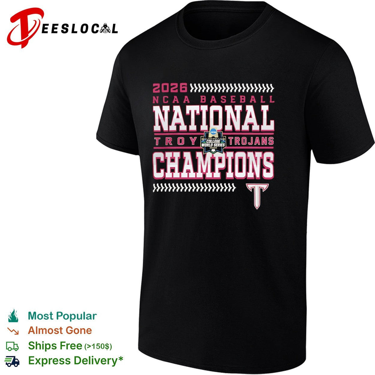 Troy Trojans 2026 NCAA Baseball National Champions College World Series Omaha shirt Unisex