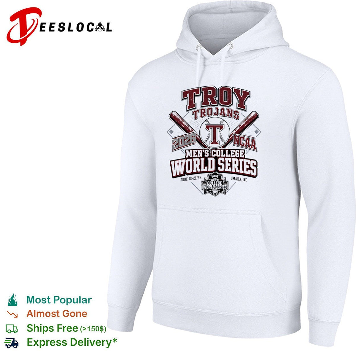 Troy Trojans 2026 NCAA Mens College World Series Omaha NE shirt Unisex