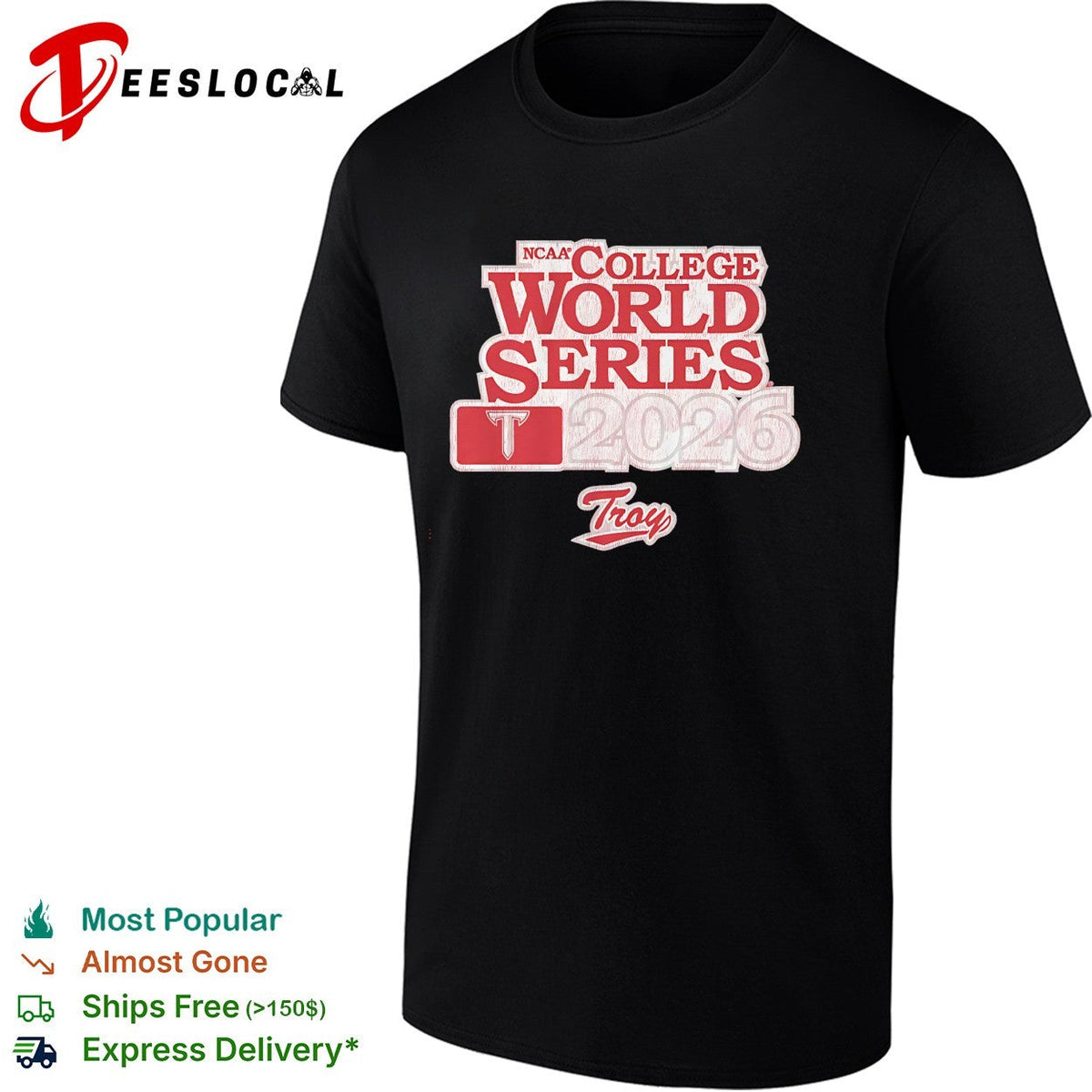 Troy Trojans Baseball 2026 NCAA College World Series shirt Unisex
