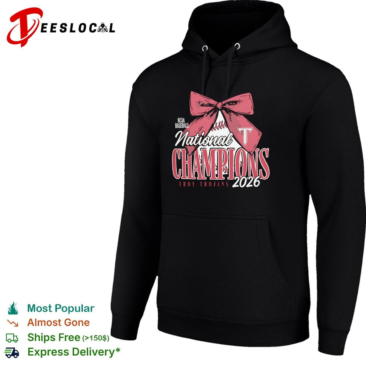 Troy Trojans NCAA Baseball National Champions 2026 Bow Logo shirt Unisex