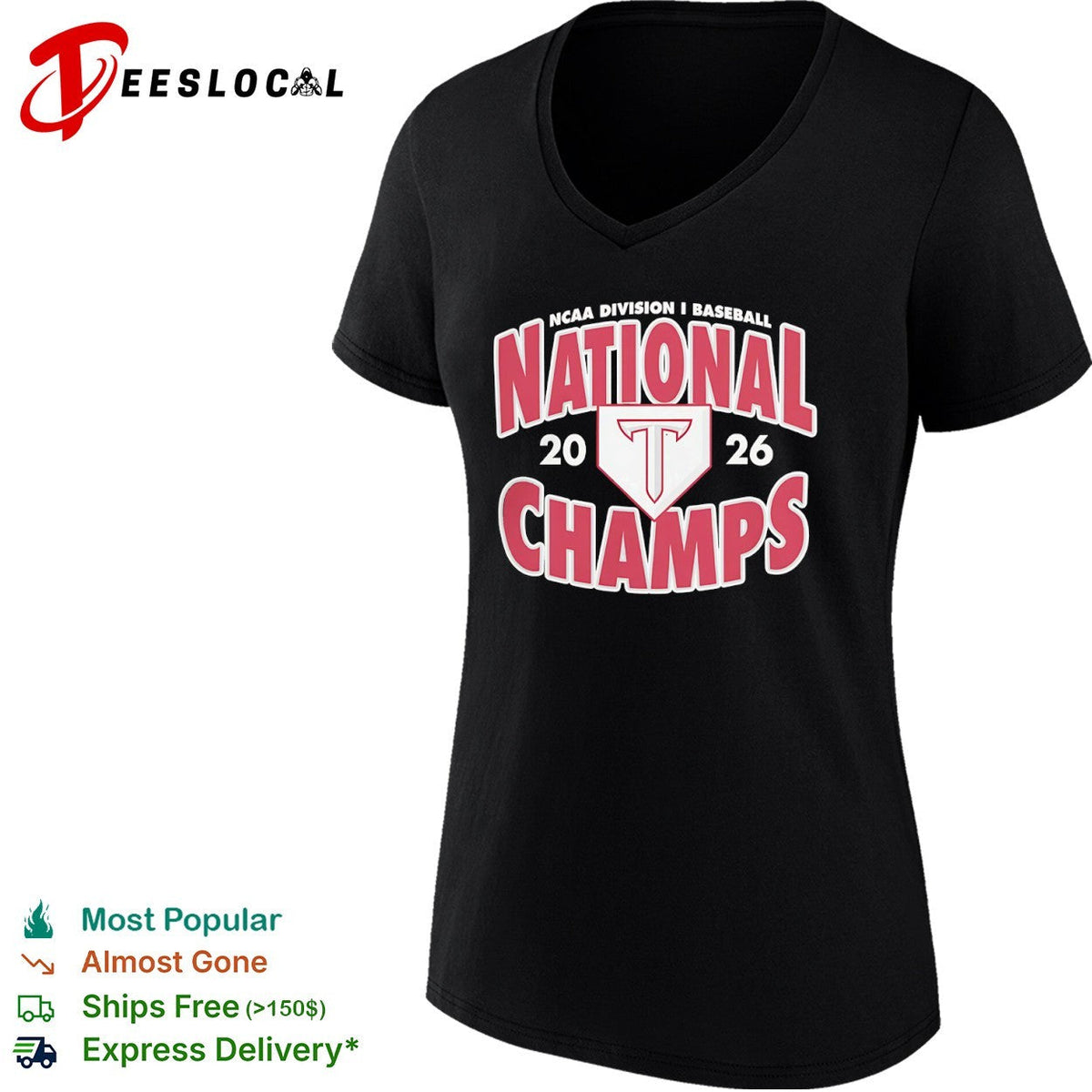 Troy Trojans NCAA Division I Baseball National 2026 Champs Logo shirt Unisex