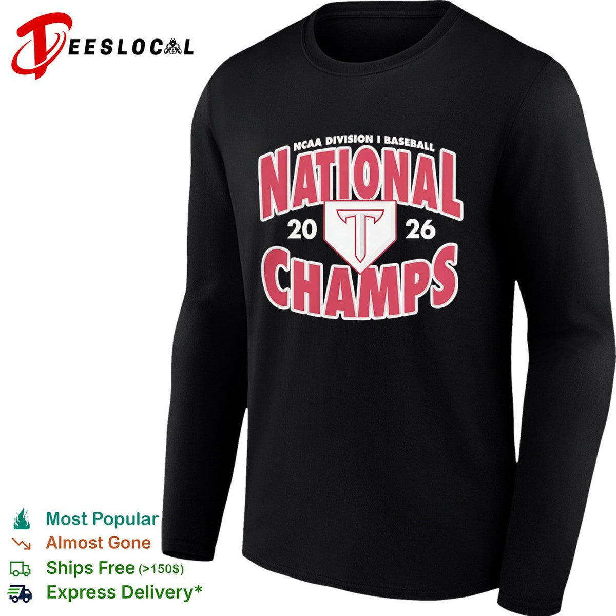 Troy Trojans NCAA Division I Baseball National 2026 Champs Logo shirt Unisex