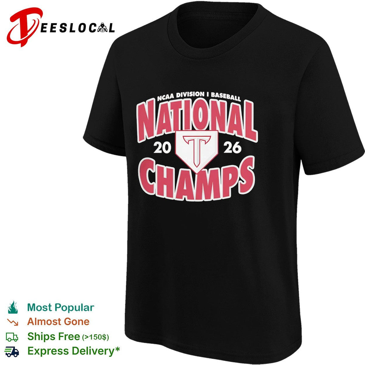 Troy Trojans NCAA Division I Baseball National 2026 Champs Logo shirt Unisex
