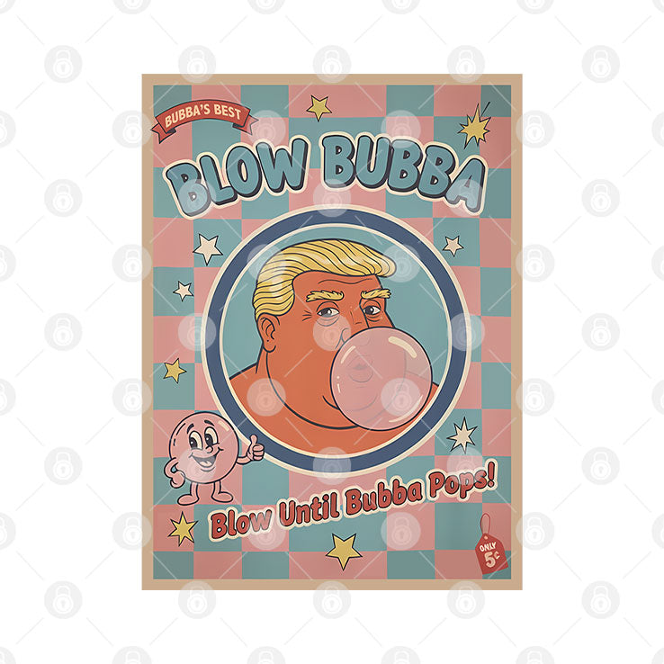 Trump Blow Bubba Retro Bubble Gum Cartoon T Shirt Unisex