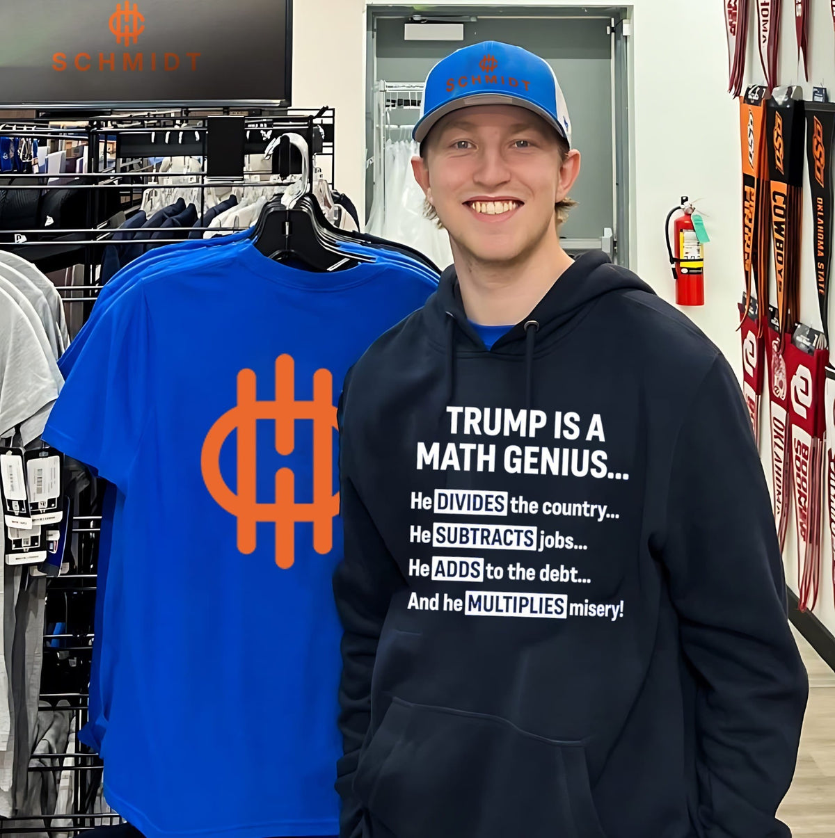 Trump Is a Math Genius Divides Subtracts Adds and Multiplies Misery shirt Unisex