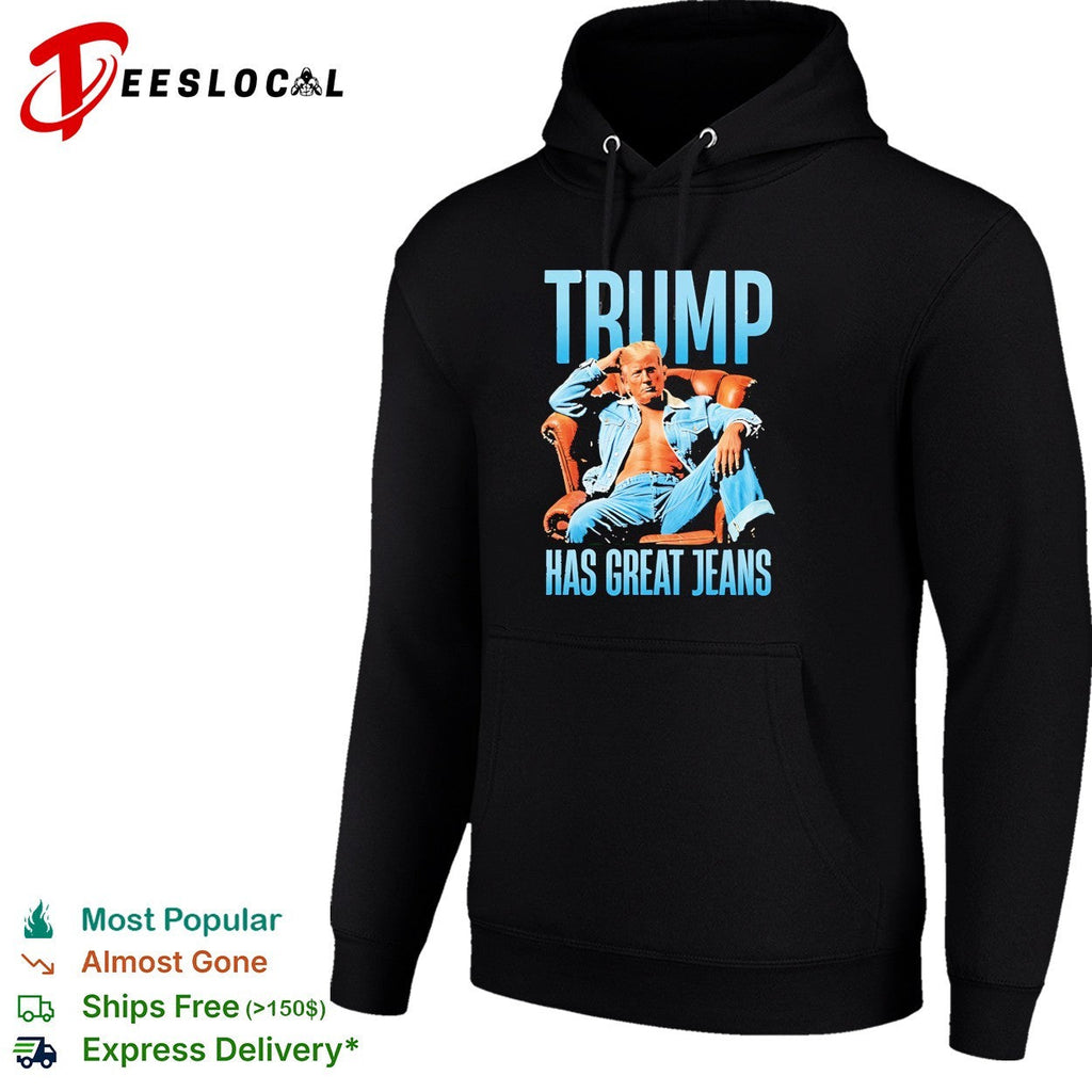 Trump sitting on sofa has great jeans shirt Unisex