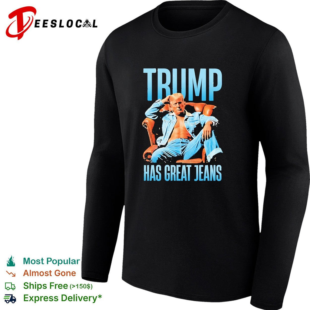 Trump sitting on sofa has great jeans shirt Unisex