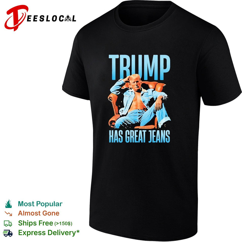 Trump sitting on sofa has great jeans shirt Unisex