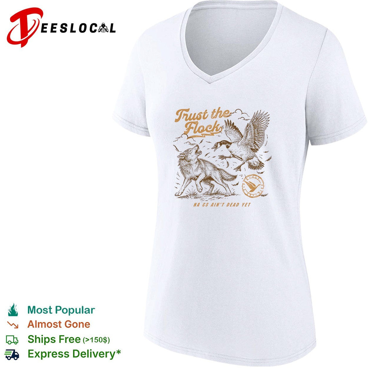 Trust the flock hawk and wolf shirt Unisex