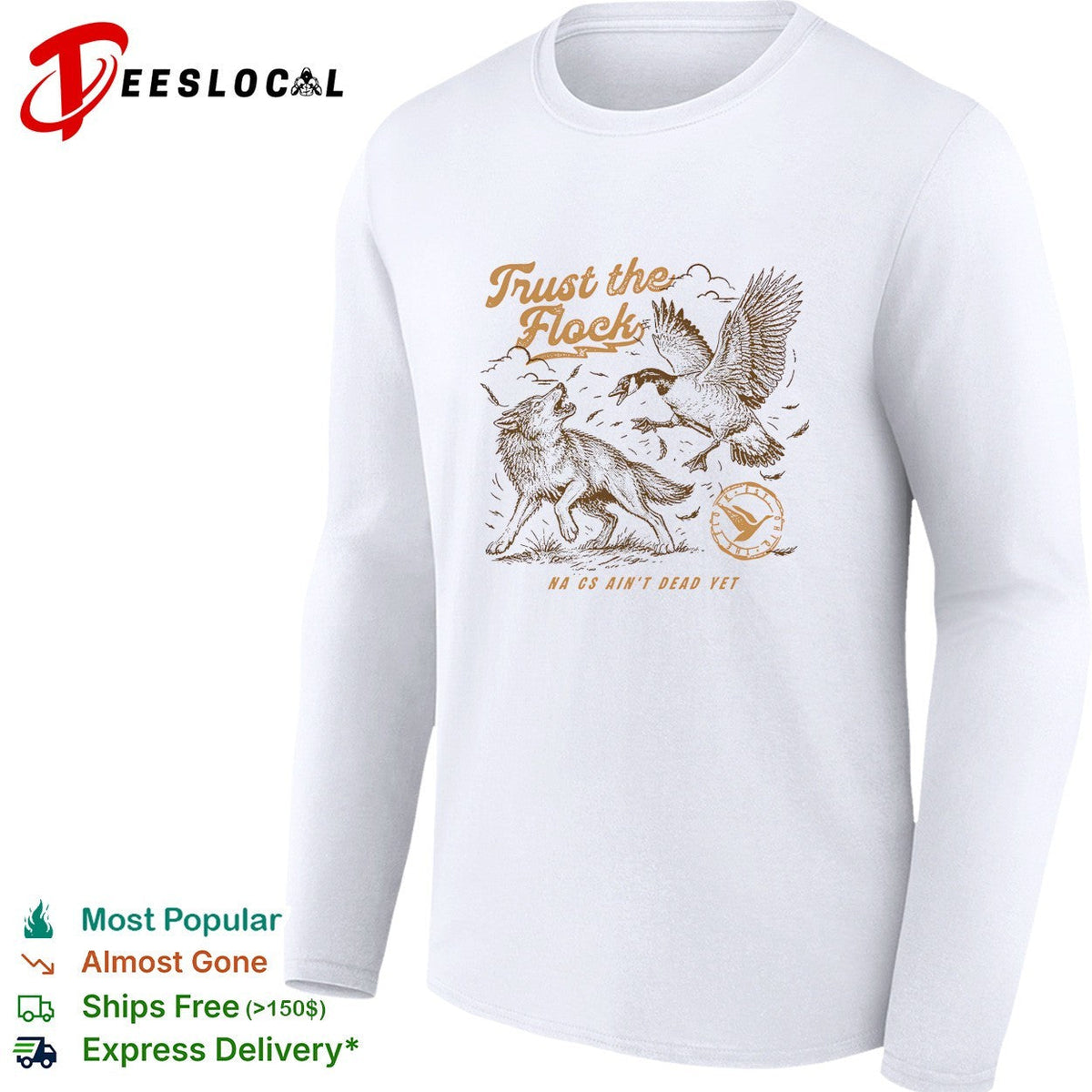Trust the flock hawk and wolf shirt Unisex