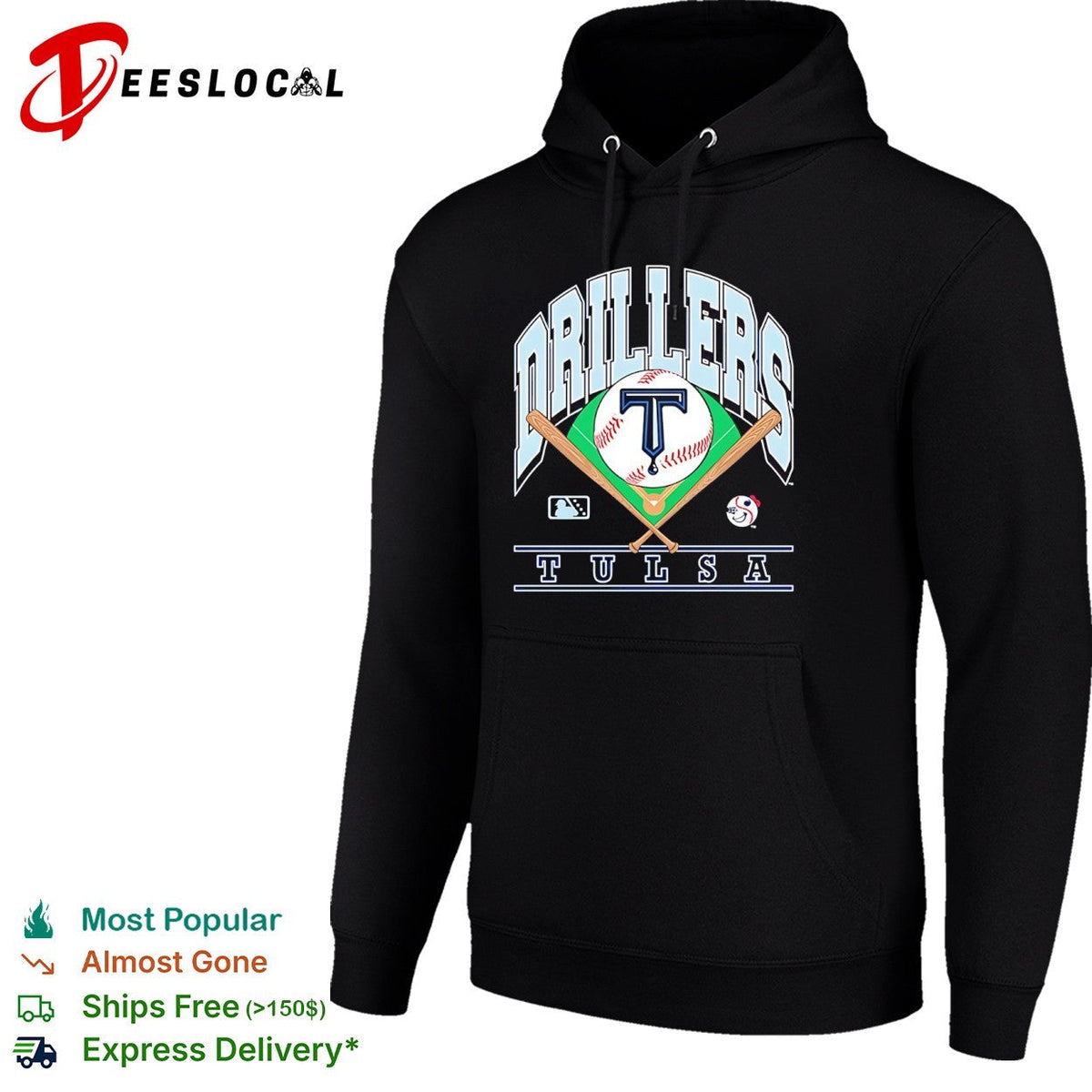 Tulsa Drillers Baseball Logo and Oil Rig shirt Unisex