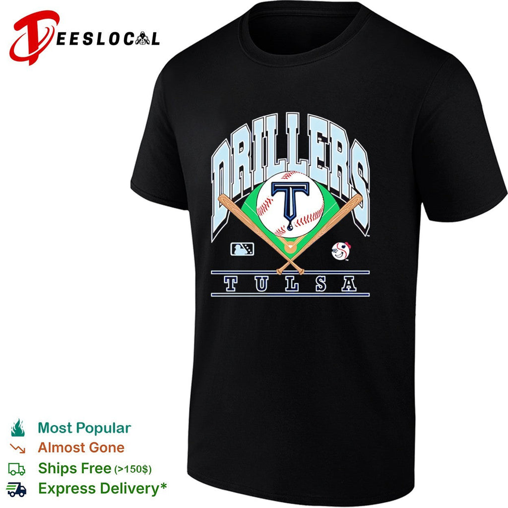 Tulsa Drillers Baseball Logo and Oil Rig shirt Unisex