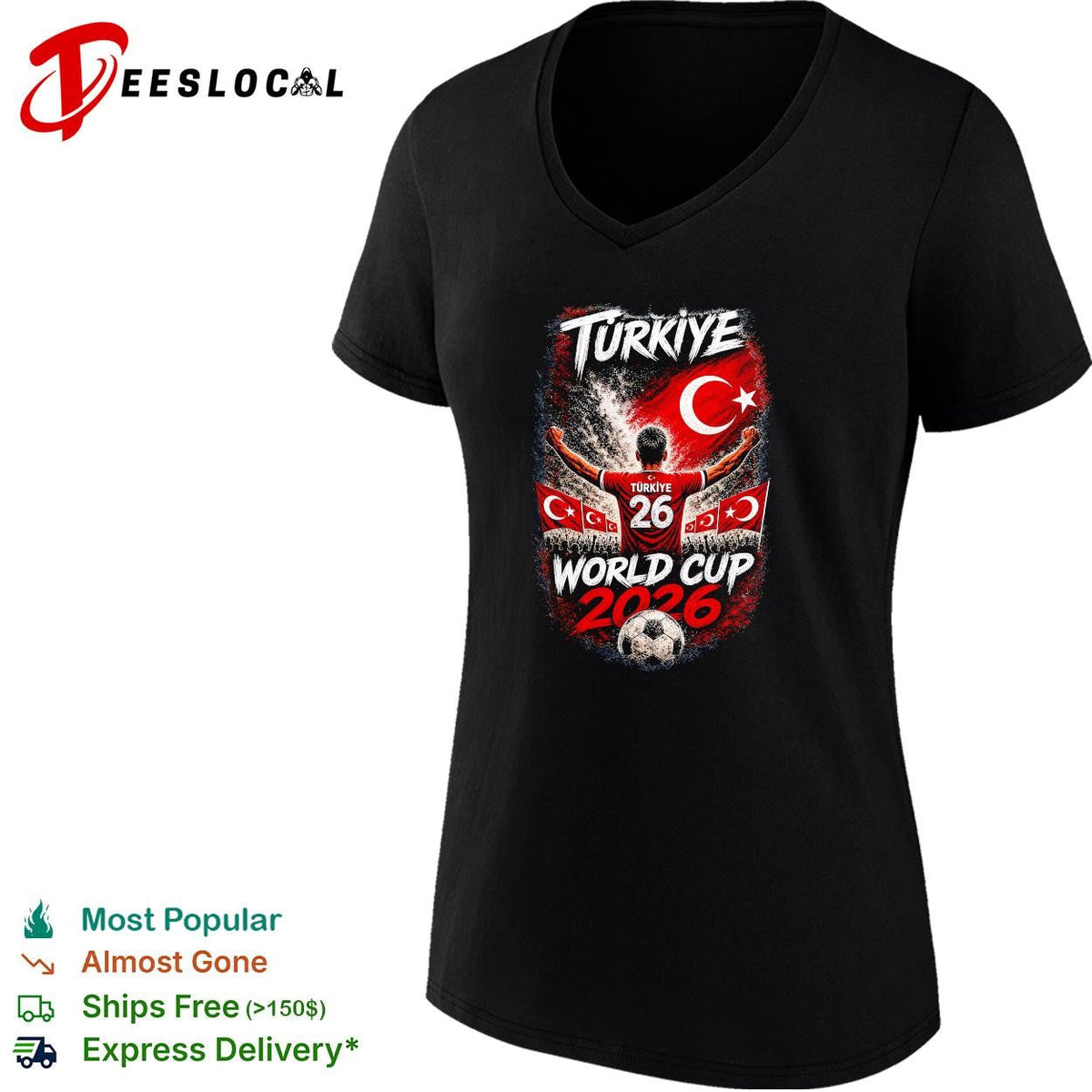Turkiye World Cup 2026 number 26 soccer player poster shirt Unisex