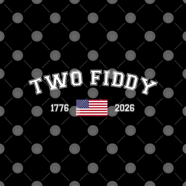 Two Fiddy 1776-2026 American Flag T Shirt Unisex