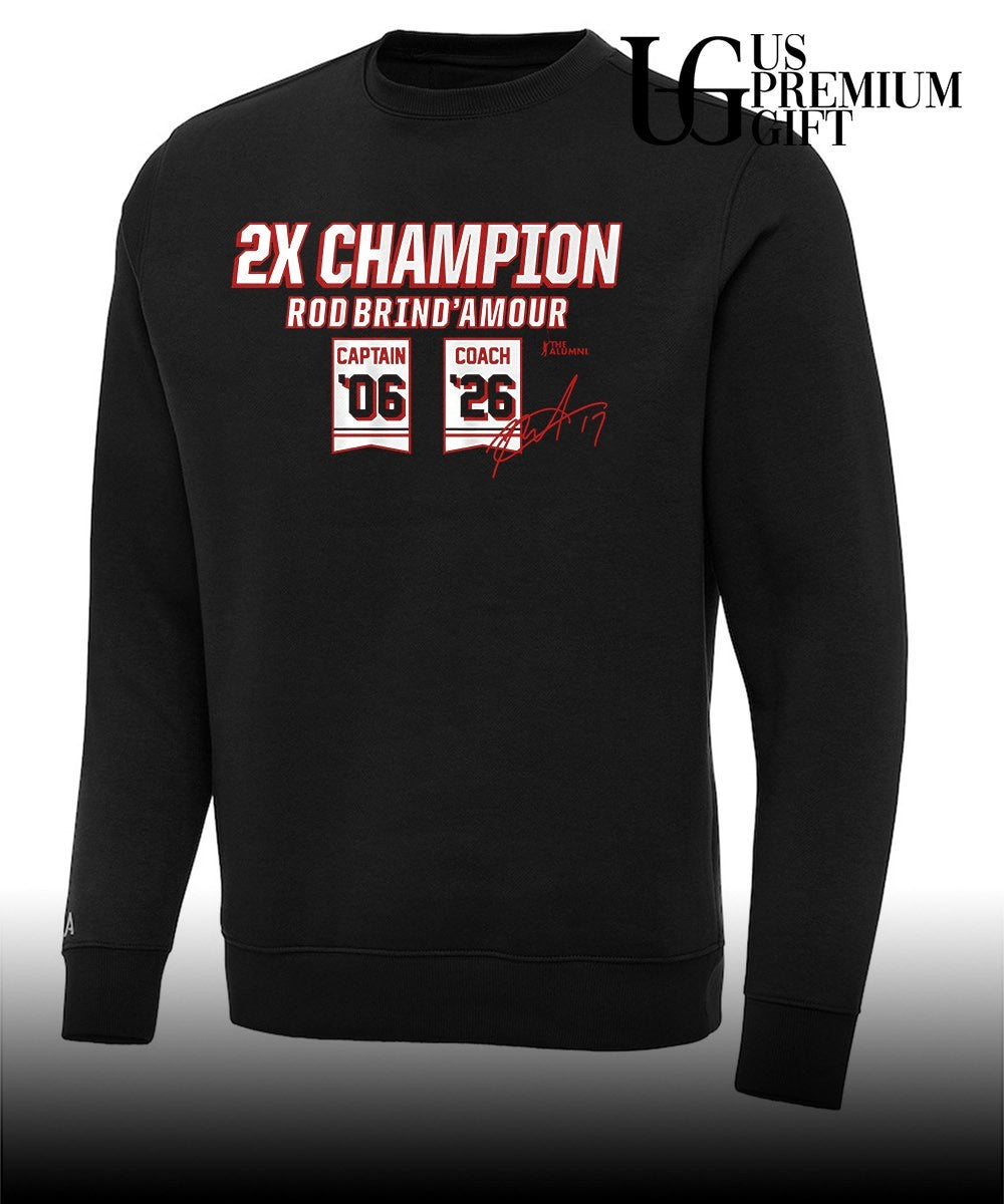 Two-Time Champion Rod Brind’Amour Carolina Hurricanes hockey signature shirt Unisex