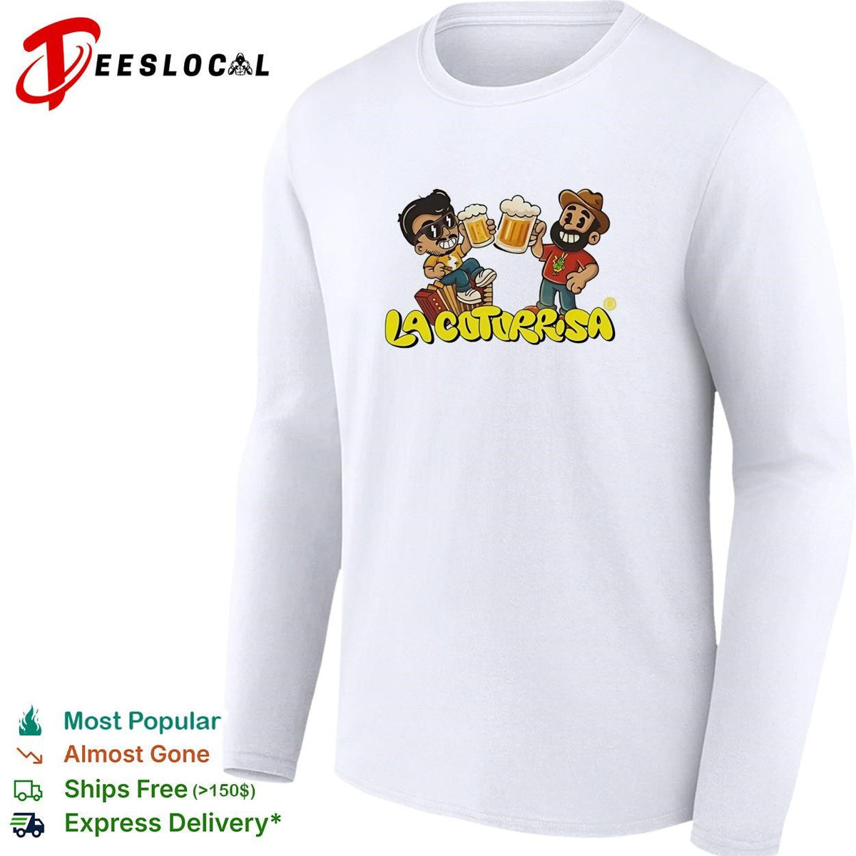 Two cartoon friends toasting beer Mexican comedy duo shirt Unisex