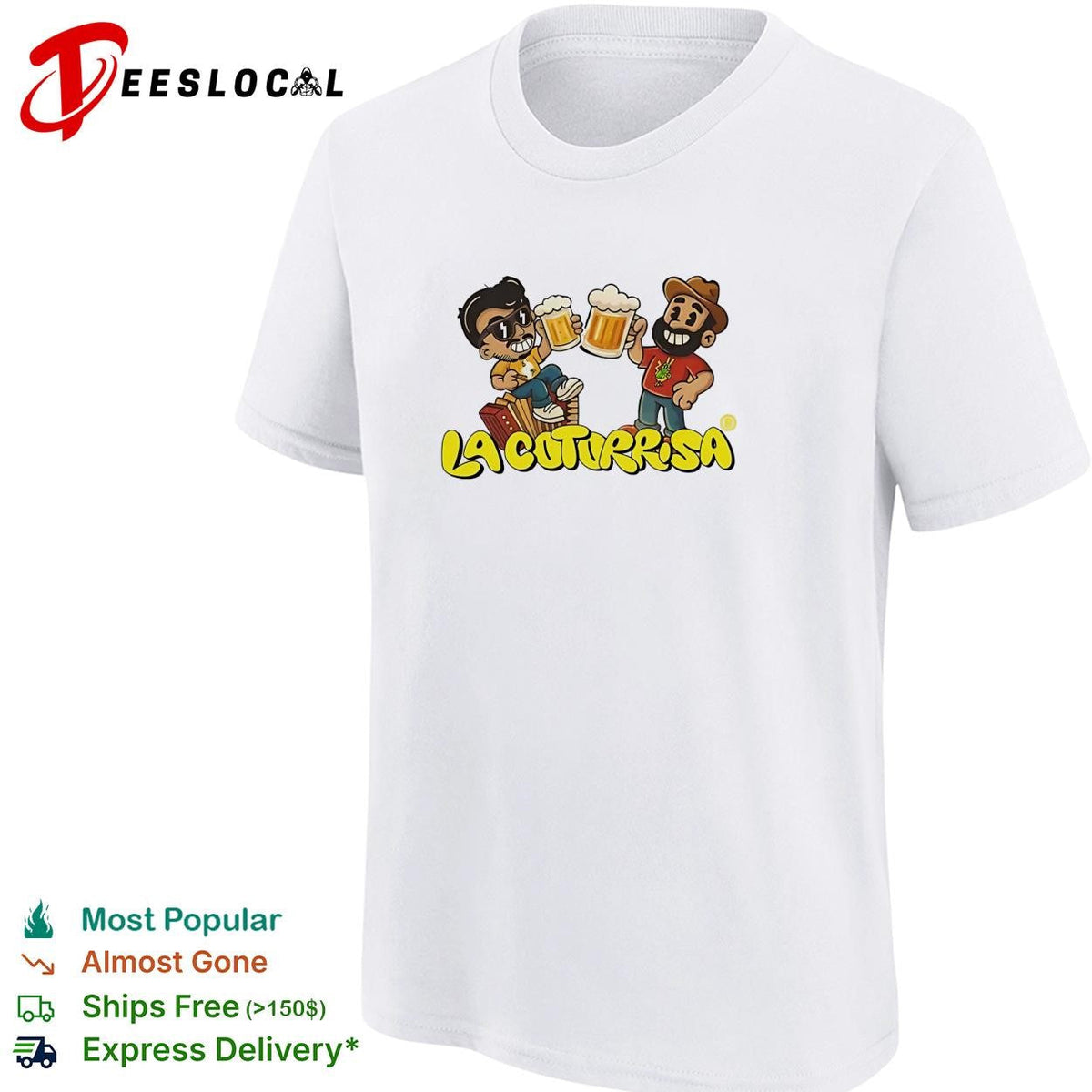Two cartoon friends toasting beer Mexican comedy duo shirt Unisex