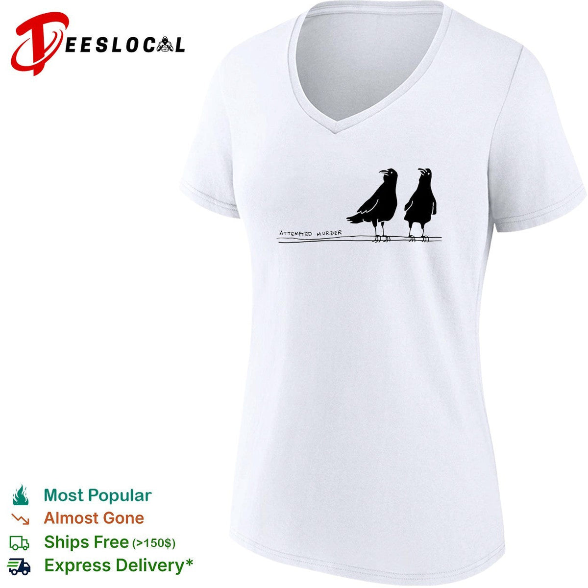 Two crows attempted murder bird pun nature humor shirt Unisex