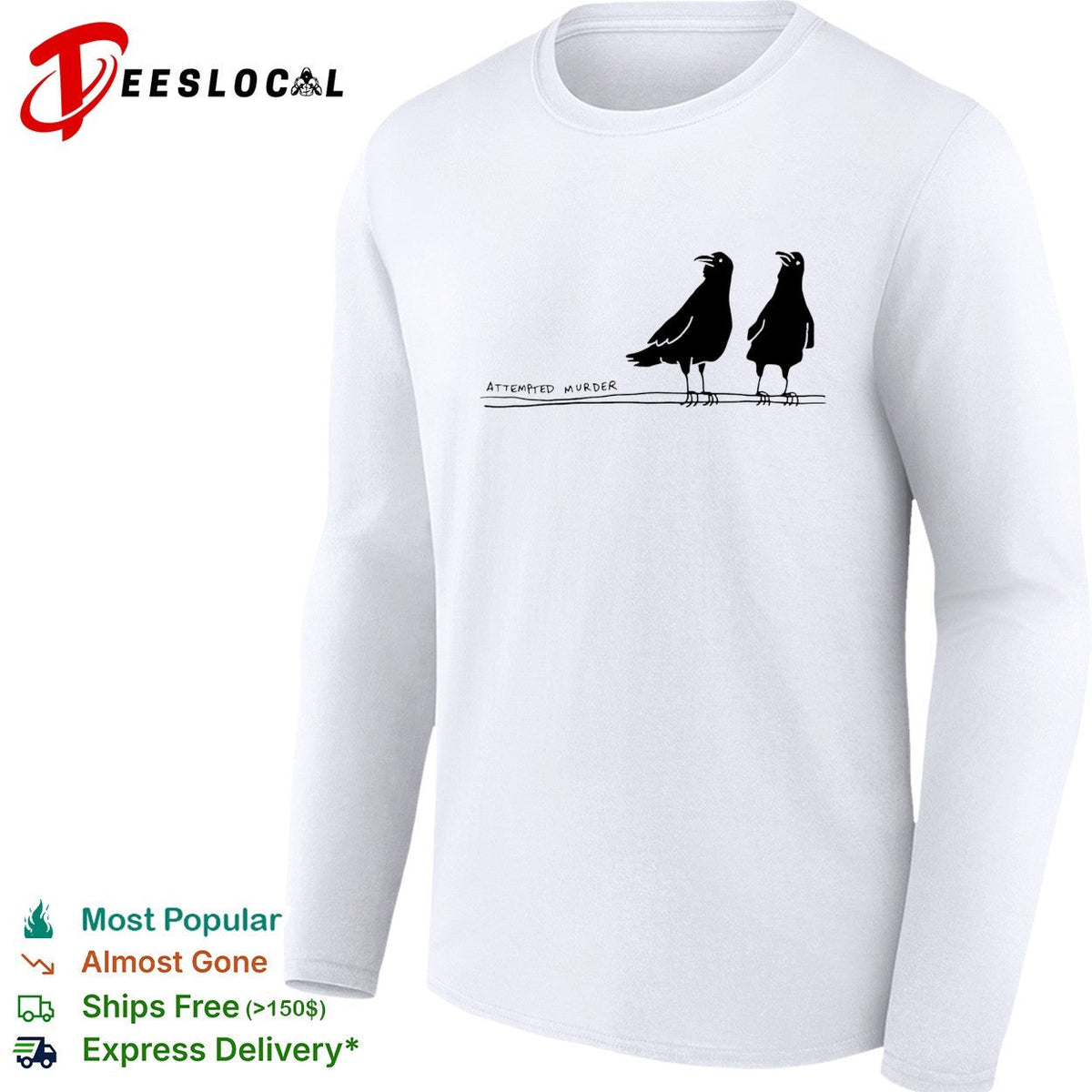 Two crows attempted murder bird pun nature humor shirt Unisex