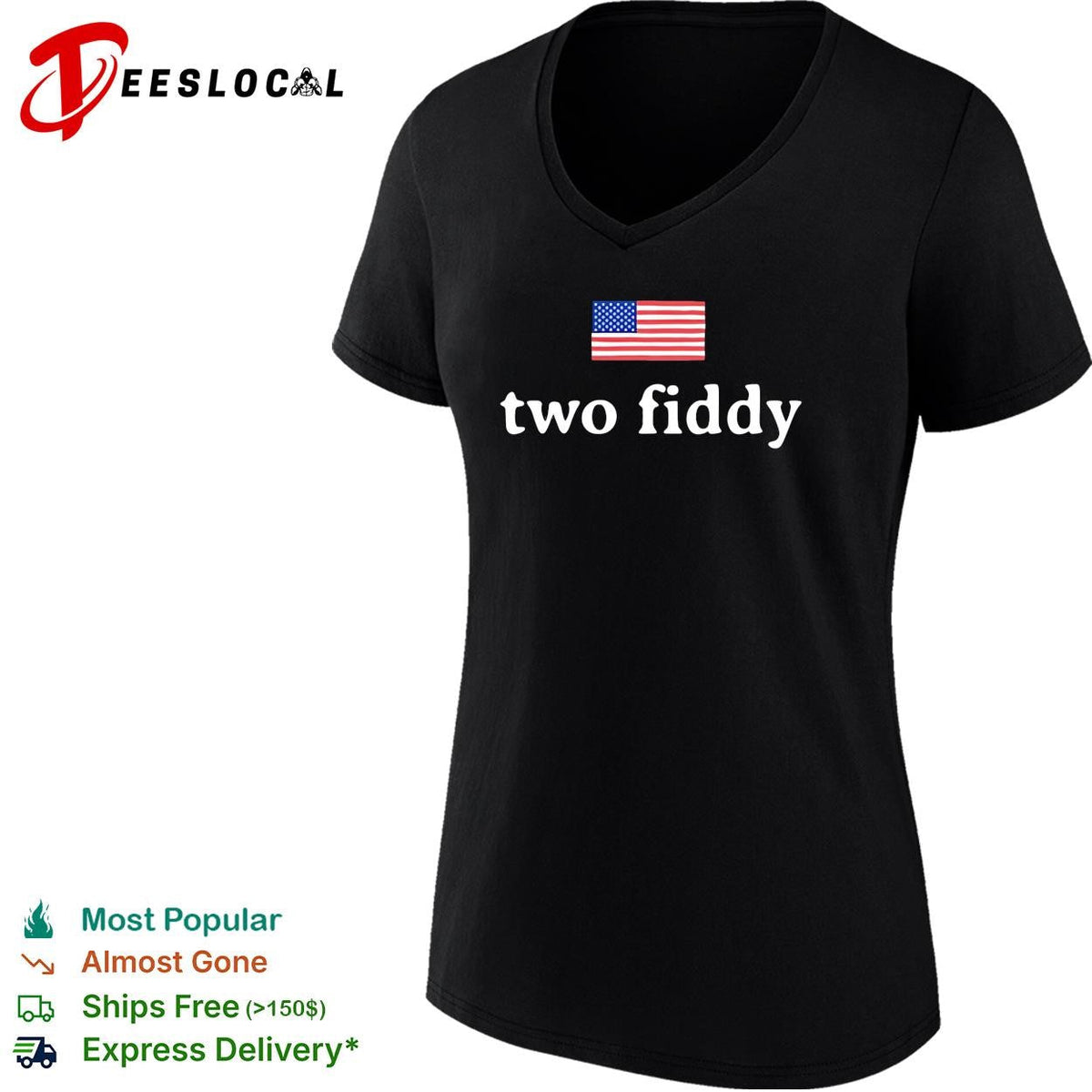 Two fiddy American flag funny patriotic shirt Unisex
