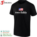 Two fiddy American flag funny patriotic shirt Unisex