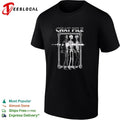 Two skeletons portrait ornate baroque frame gothic black shirt Unisex