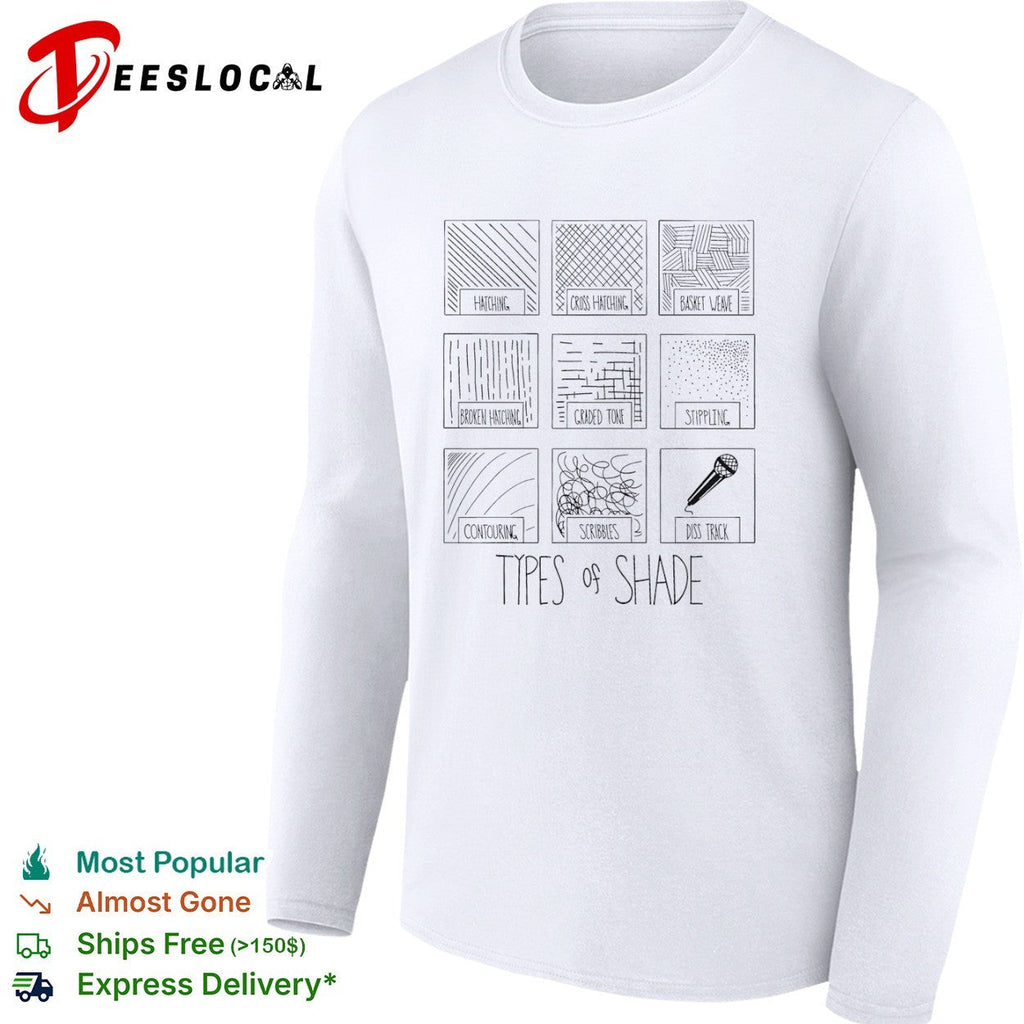 Types of Shade Hatching Cross Hatching Basket Weave Broken Hatching Stippling shirt Unisex