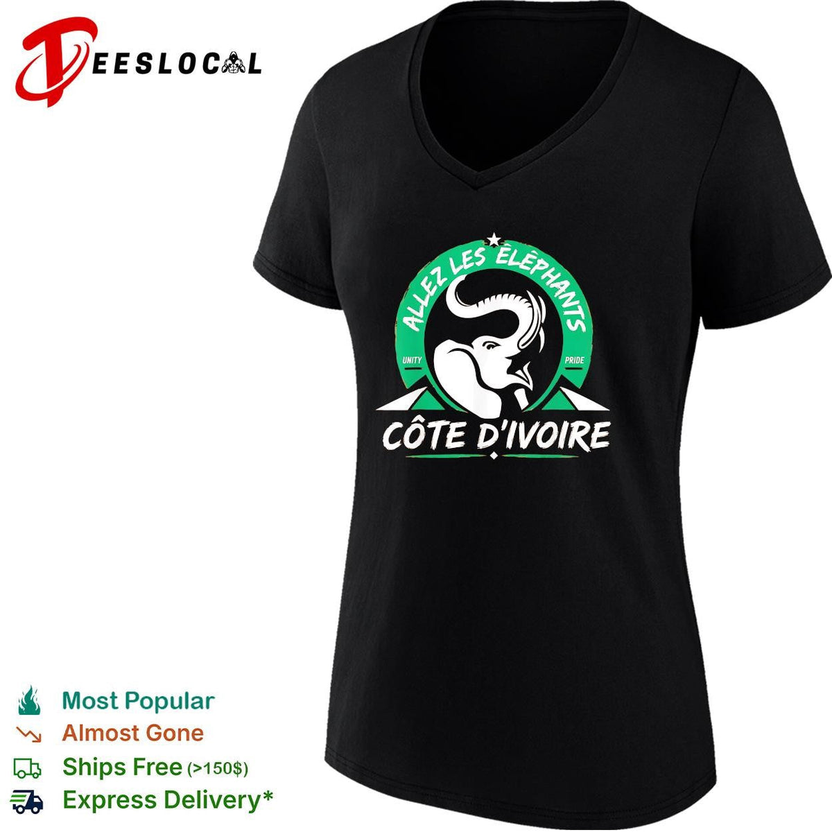 Allez les Elephants Cote d’Ivoire elephant crest badge shirt Unisex