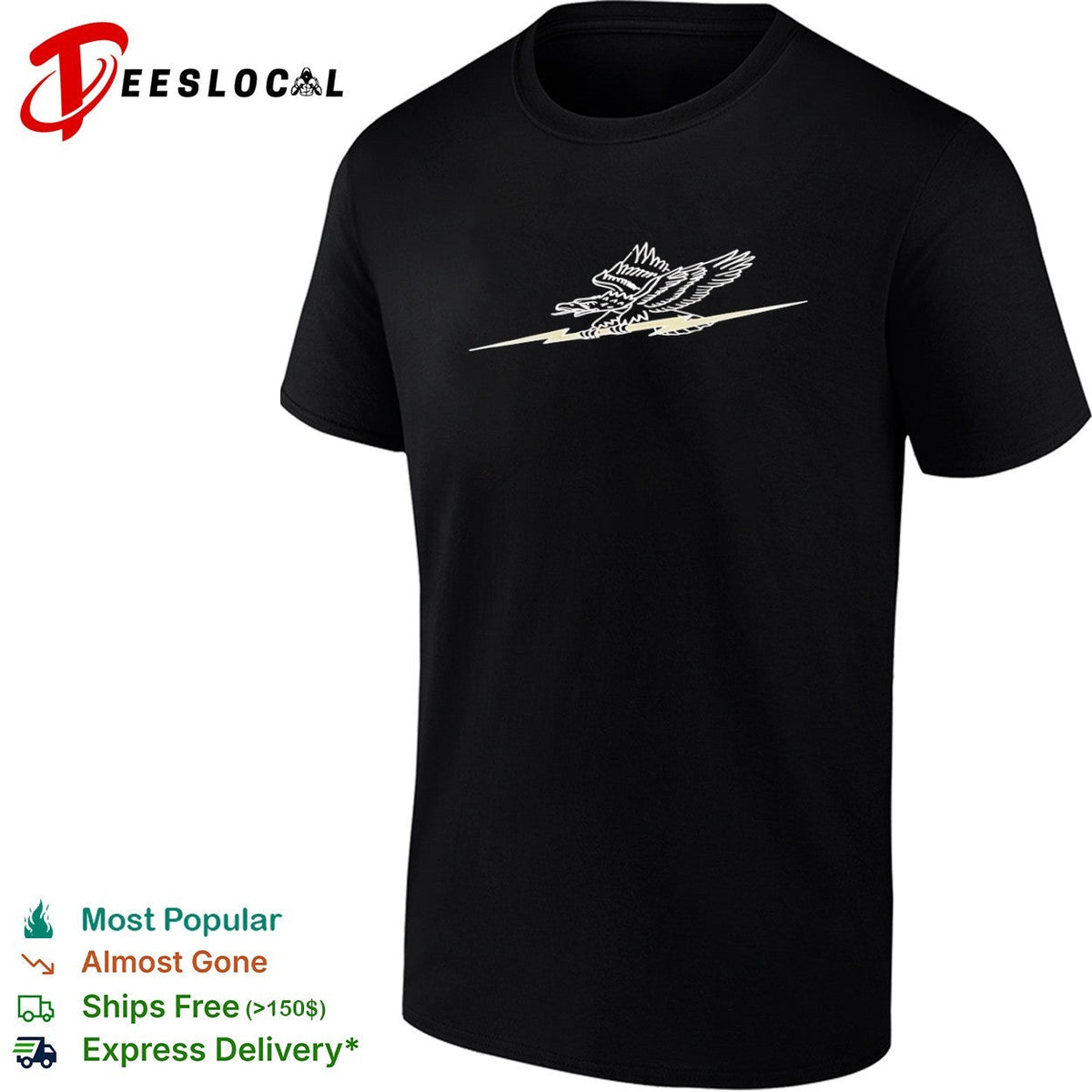 US Army Special Forces Airborne Eagle with Lightning Bolt insignia military shirt Unisex