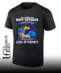 US Navy Veteran I’m a Grumpy Old my Level of Sarcasm Depends on your Stupidity shirt Unisex