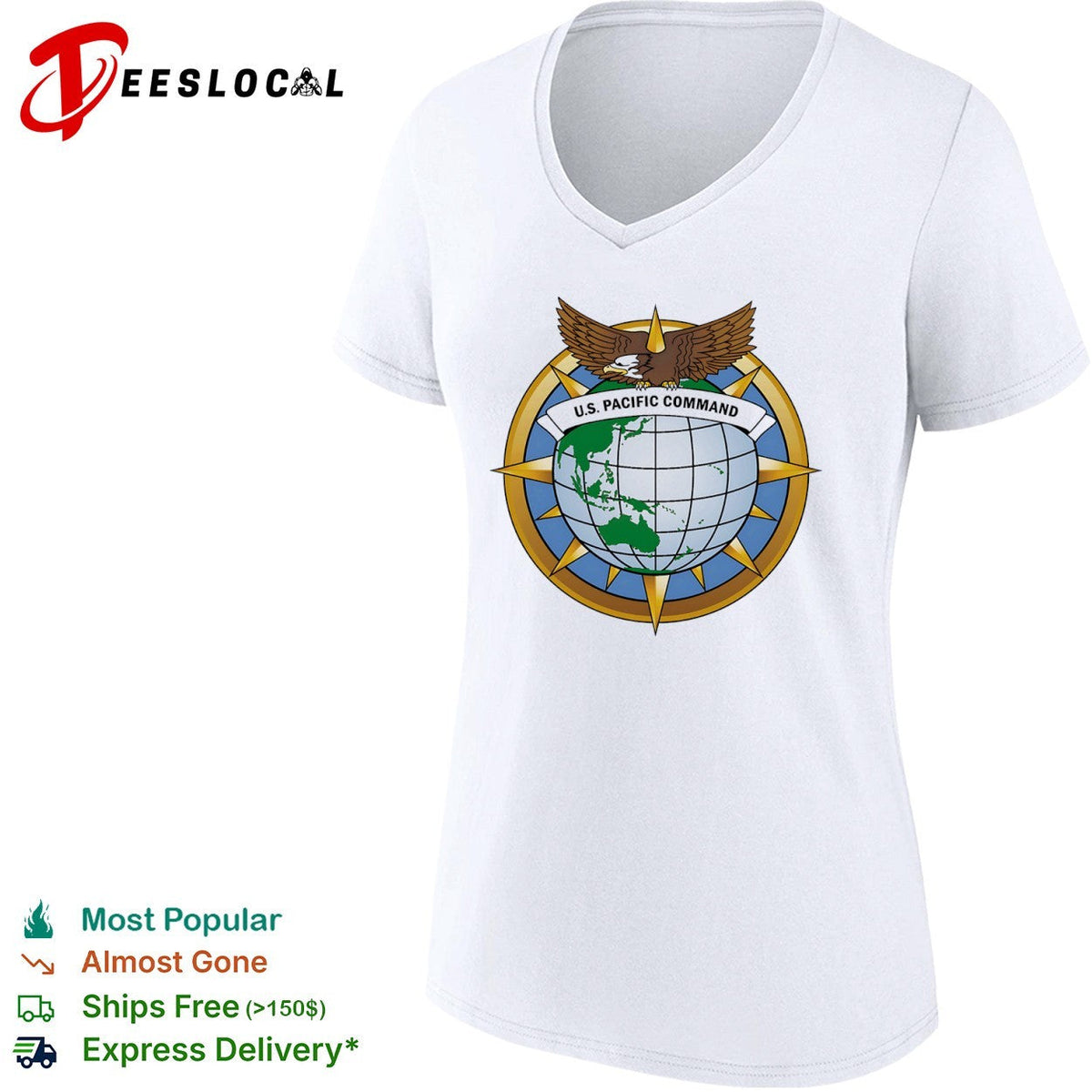 US Pacific Command Eagle Globe Emblem Military Force shirt Unisex