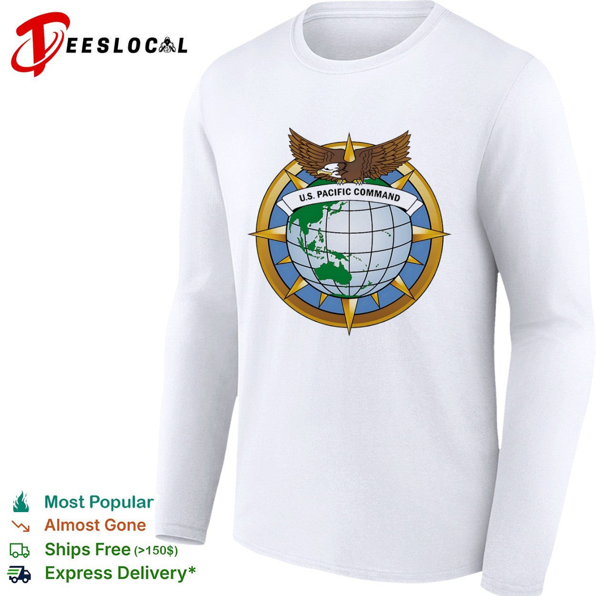 US Pacific Command Eagle Globe Emblem Military Force shirt Unisex