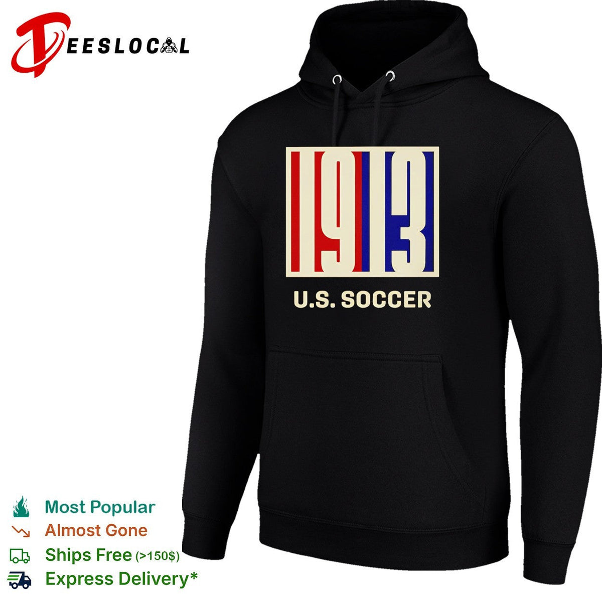 US Soccer 1913 vintage badge design bold lettering graphic shirt Unisex