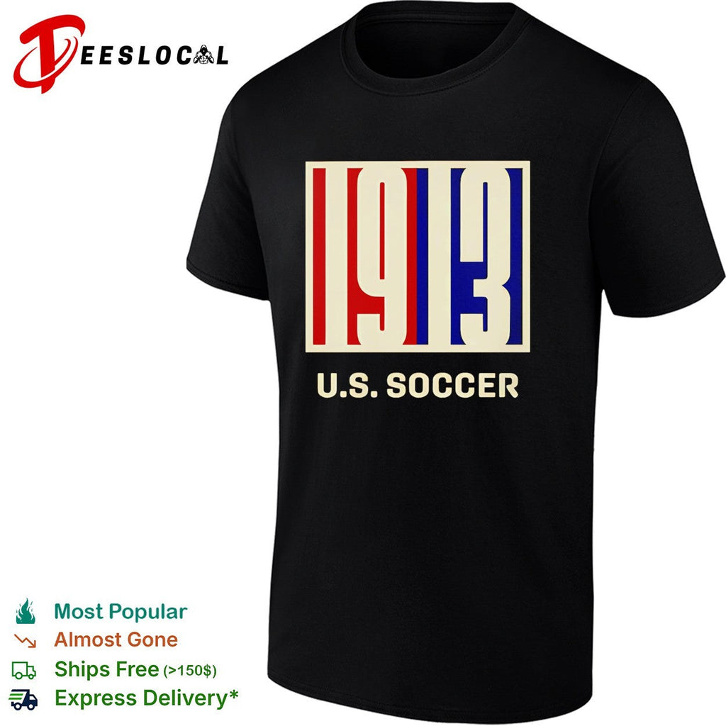 US Soccer 1913 vintage badge design bold lettering graphic shirt Unisex