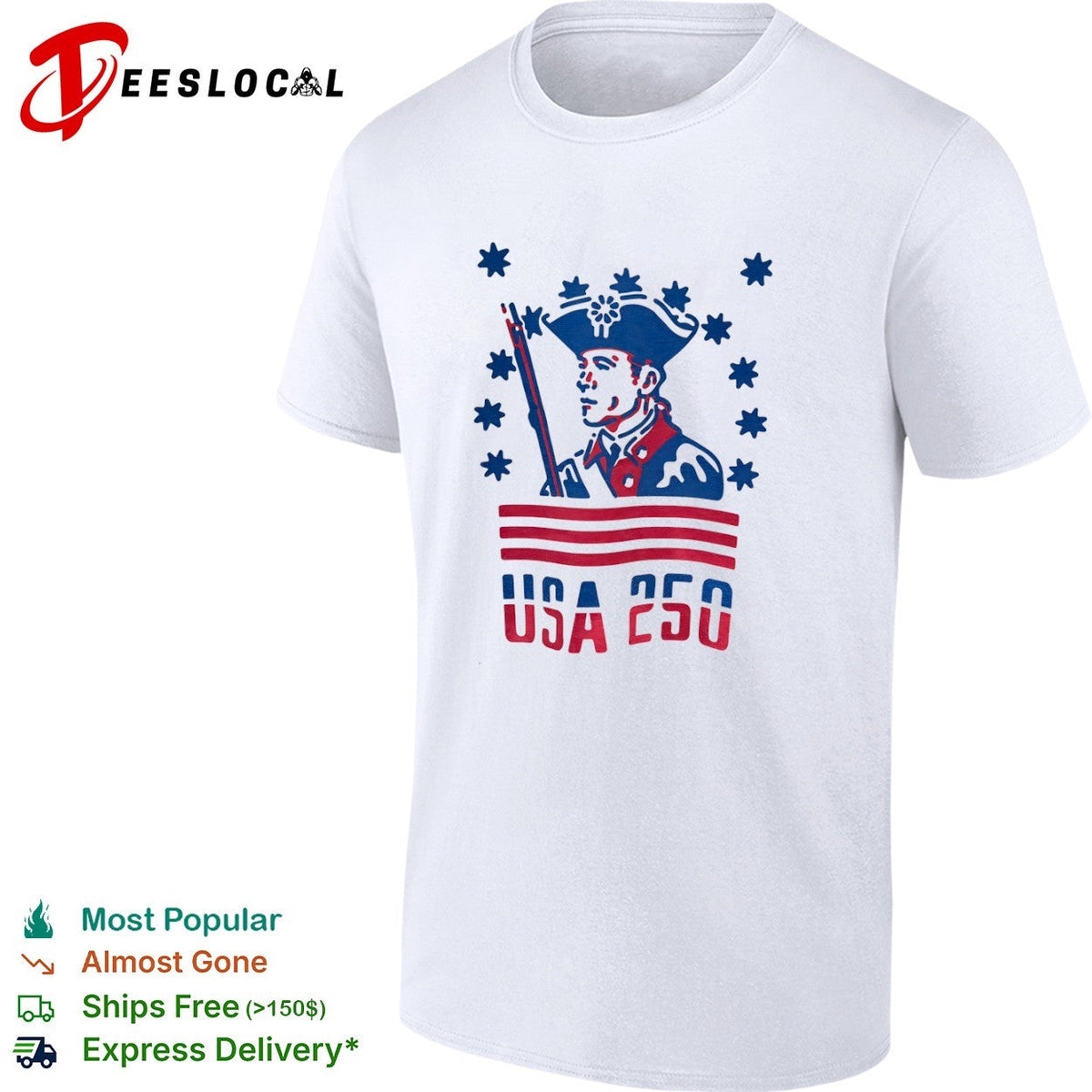 USA 250 Revolutionary War Soldier Patriot American Independence Celebration shirt Unisex
