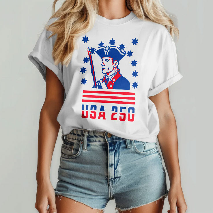 USA 250 Revolutionary War Soldier Patriot T Shirt Unisex