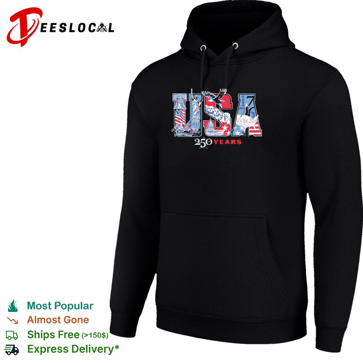 USA 250 years Statue of Liberty flag fireworks patriotic shirt Unisex