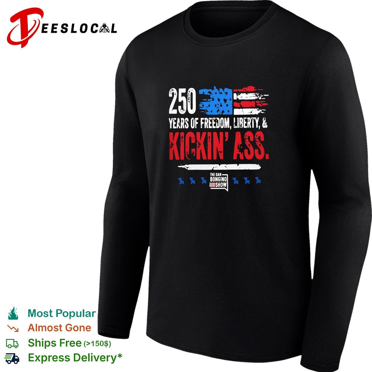 USA 250 years freedom liberty patriotic bold slogan shirt Unisex