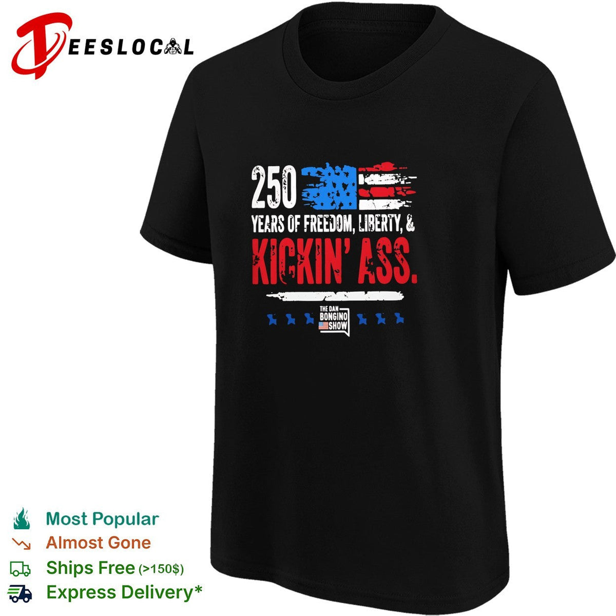 USA 250 years freedom liberty patriotic bold slogan shirt Unisex